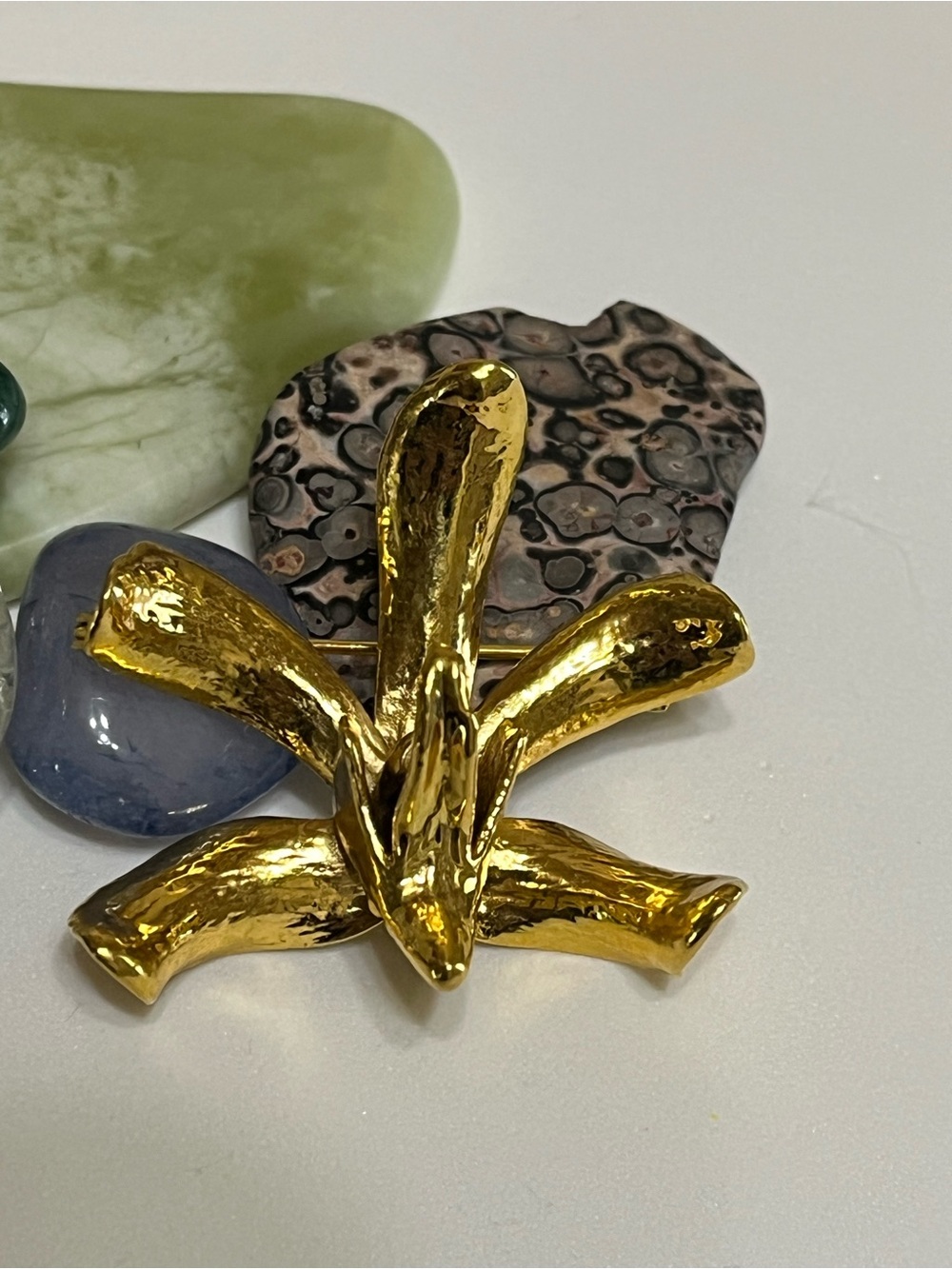 RISIS 24K Gold Dipped Orchid Brooch
